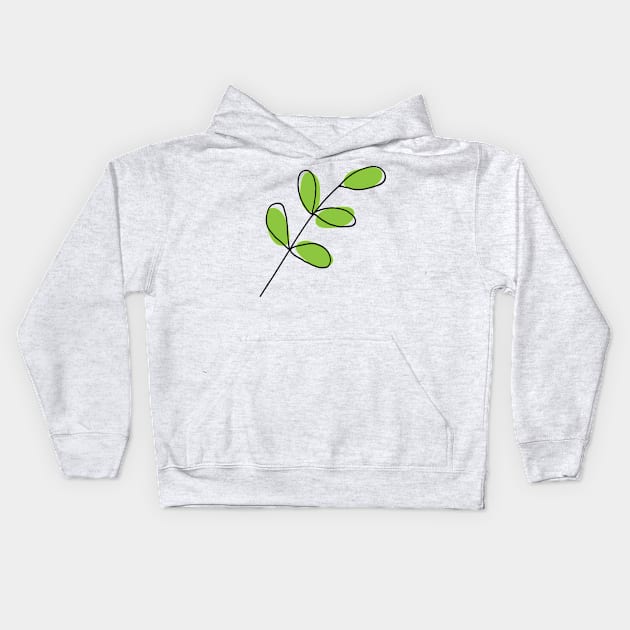 leaf art drawing Kids Hoodie by Sabai Art